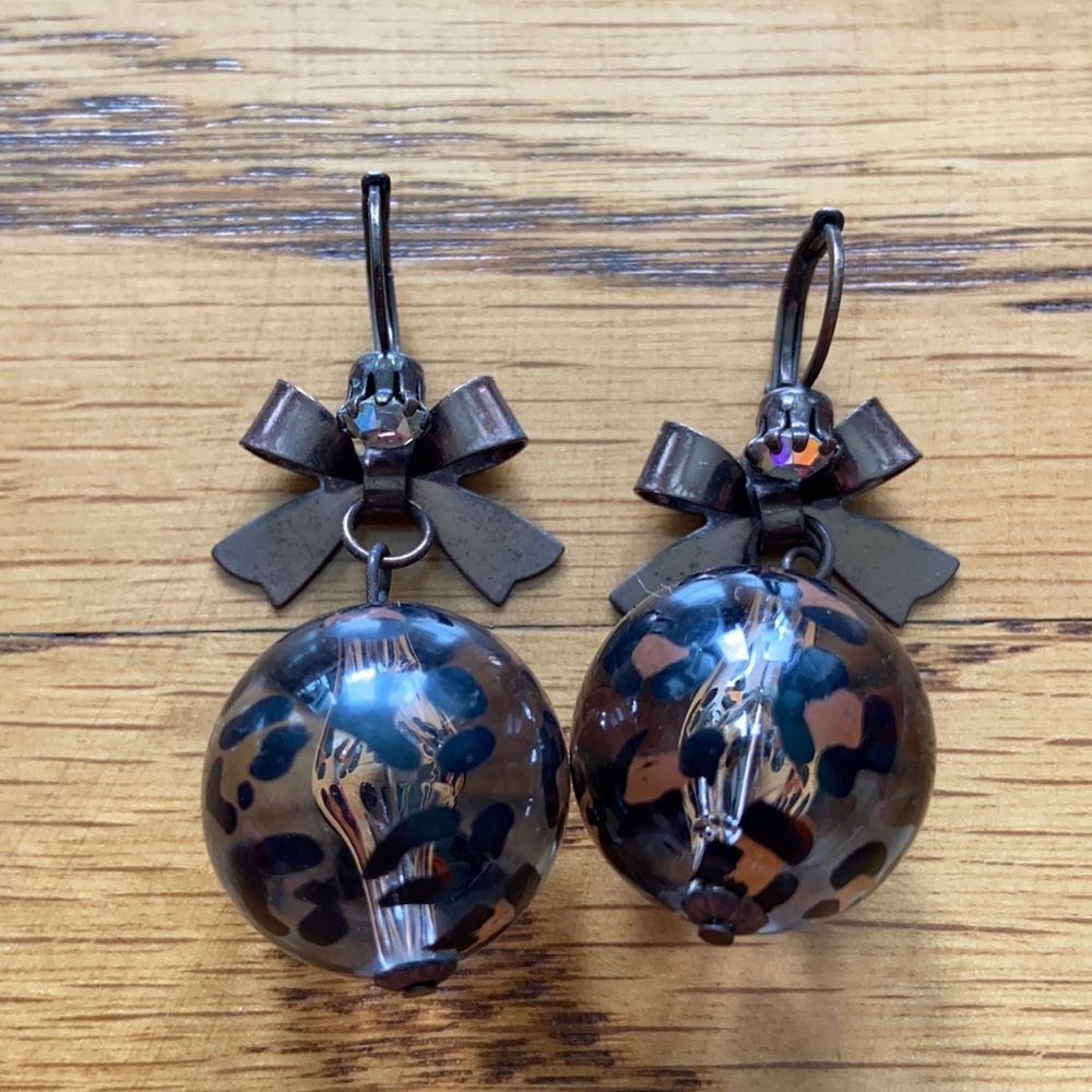 Betsey Johnson cheetah earrings
